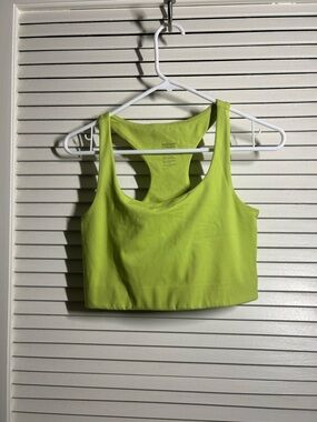 Girlfriend Collective Neon Lime Green Racerback Sports Bra